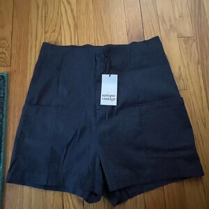Unique vintage high waisted shorts navy blue